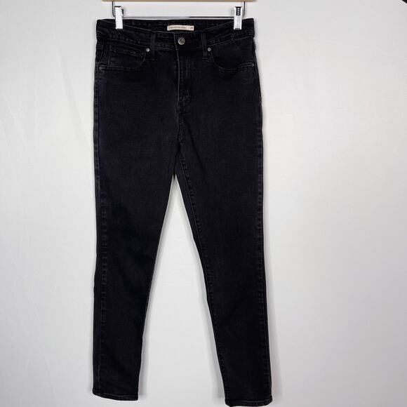 Levis Womens 29 Washed Black 721 High Rise Skinny Jeans Cotton Stretch - Picture 1 of 10